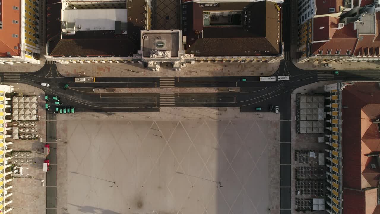 Terreiro do Pa&ccedil;o and Augusta Street in Lisbon Portugal Top View