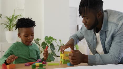 father and son at home