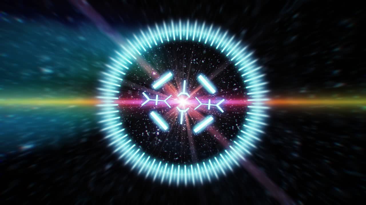 animación en 2d de un objetivo con un fondo de resaltos anamórficos