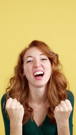 expressive redhead woman displaying various emotions