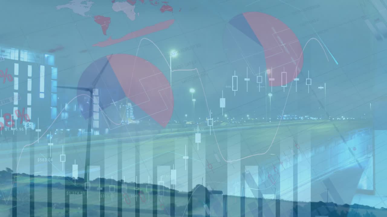 야간 도시 교통과 배경의 풍차 회전에 대한 통계 데이터 처리