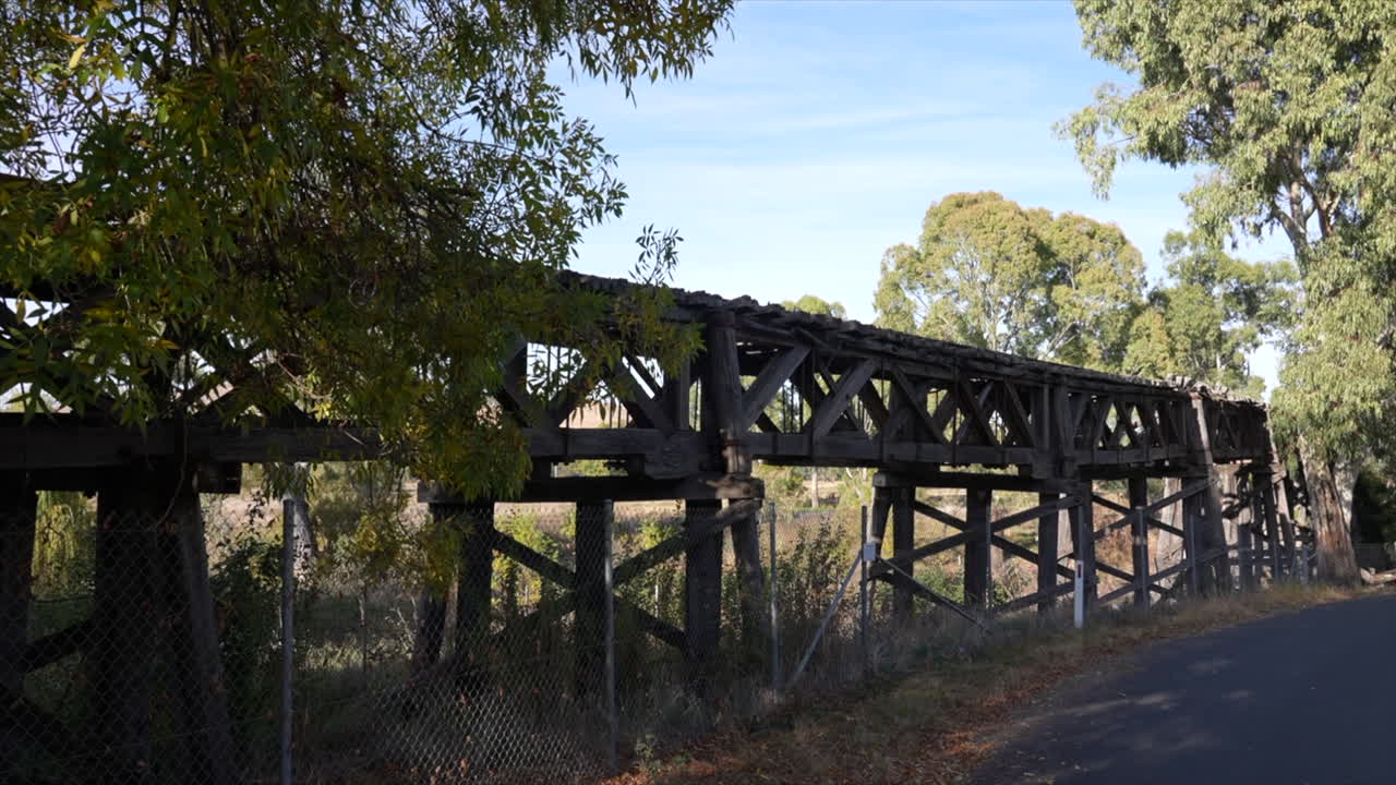 Top section of the historic Prince Alfred bridge viaduct in Gundagai , New South Wales, Australia