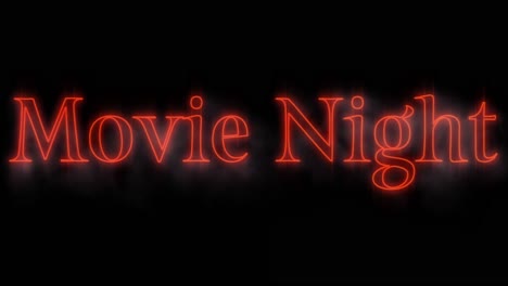 la noche del cine rojo emergente cartel de neón 4k