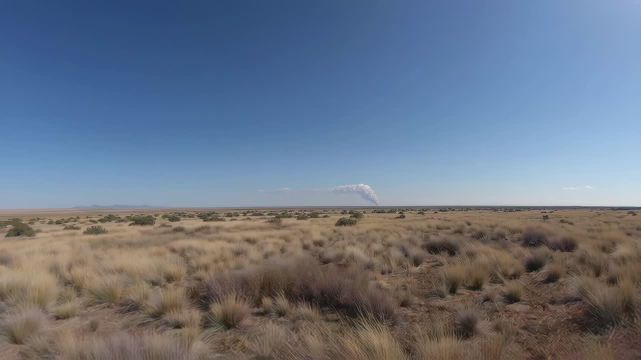 Desert Landscape with Smoke Plume