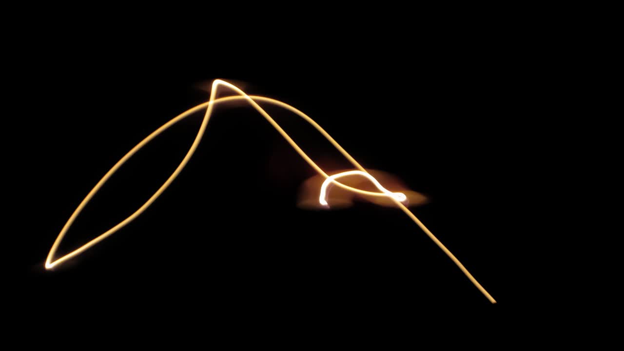 오렌지색 네온 선의 곡선 모양의 흐릿한 모션 애니메이션
