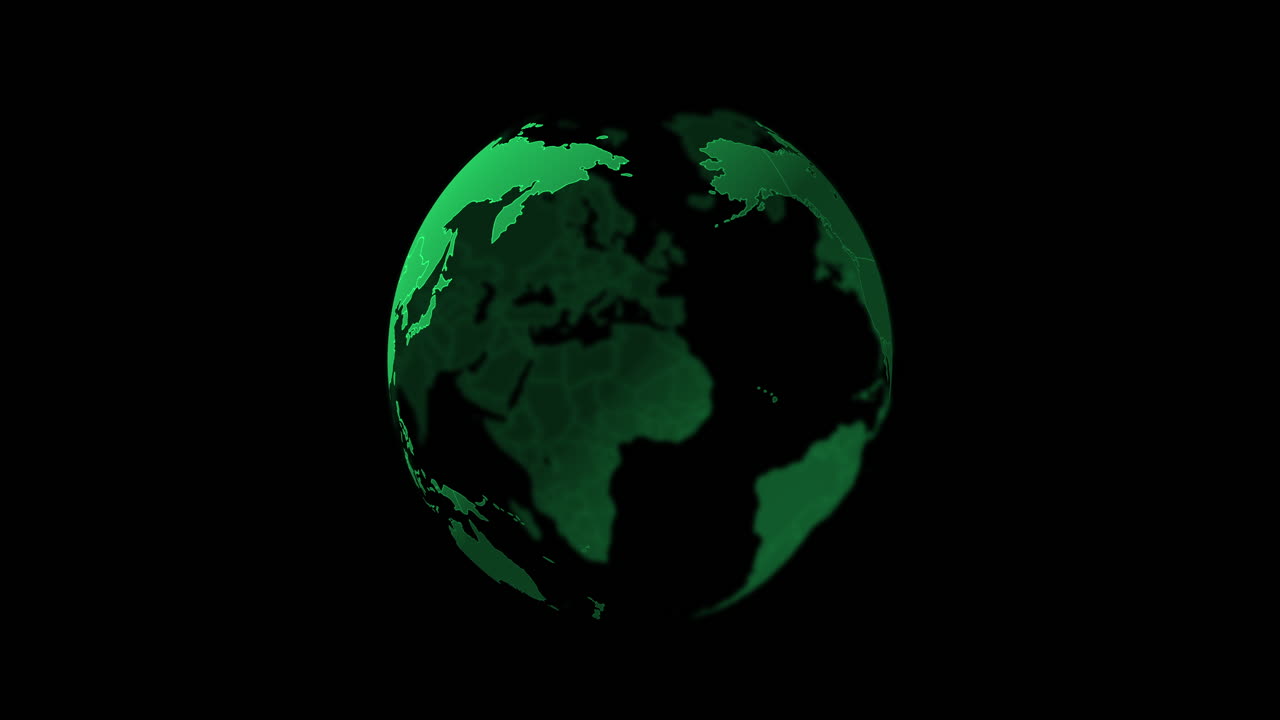 Green Globe Showing Continents and Countries