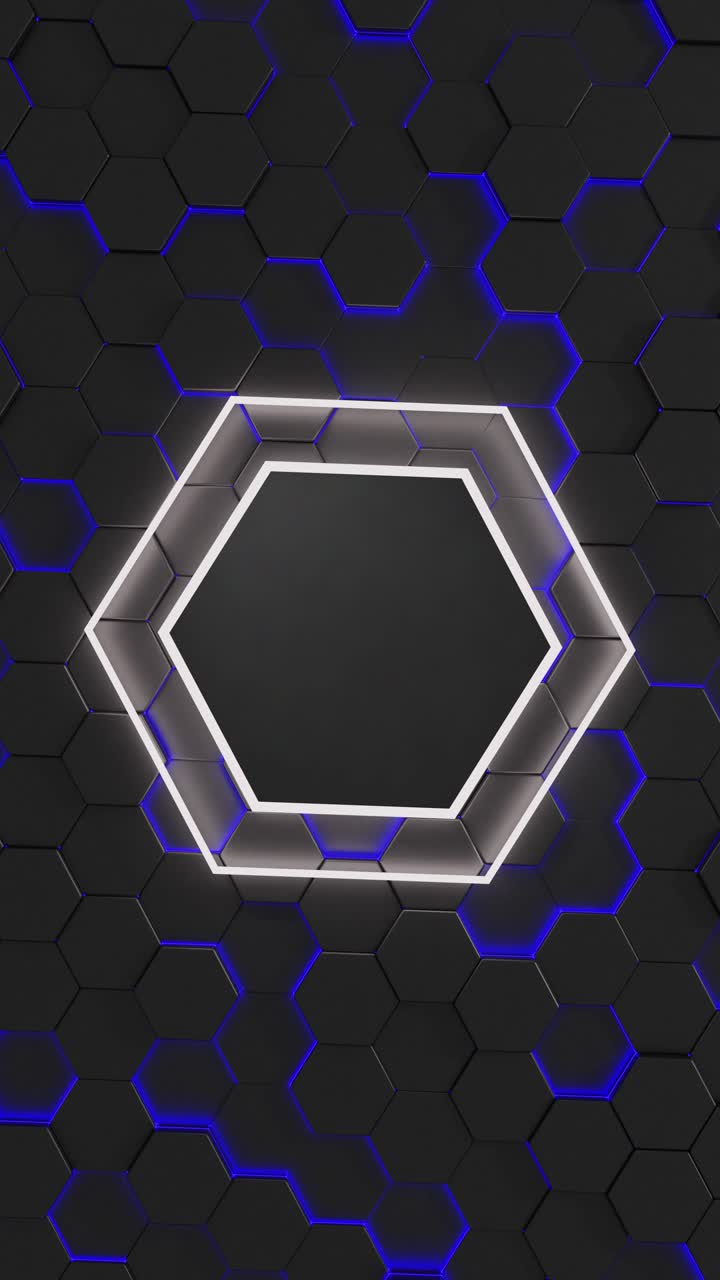 3D vertical background loop. Empty space for text on an abstract futuristic background