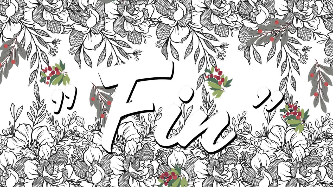 꽃 바탕에 떨어지는 꽃과 함께 텍스트 핀의 애니메이션