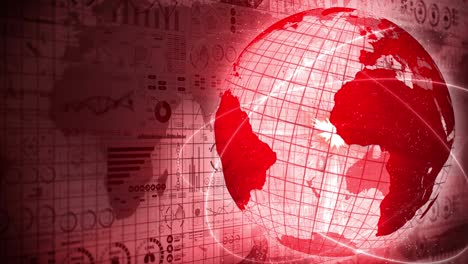 pandemia de infección. tierra global con puntos rojos de infección. holograma médico elementos de datos digitales gráfico. control infeccioso. vírus de curación. animación en bucle.