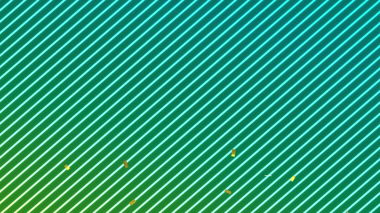 그라디엔트 초록색에서 노란색으로  ⁇ 인 배경 위에 떨어지는 콘페티의 애니메이션