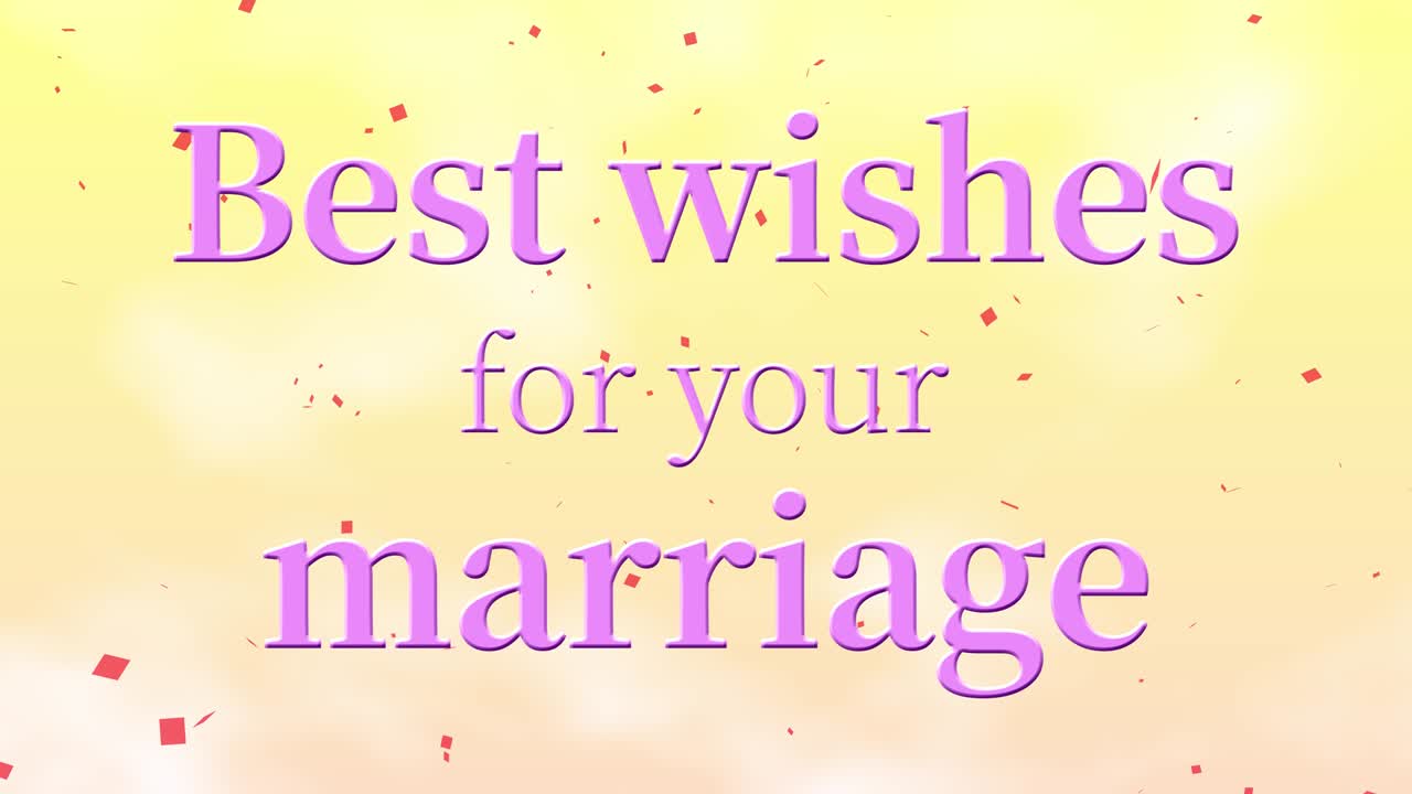 당신의 결혼에 대한 가장 좋은 소원 문자 메시지 애니메이션 모션 그래픽