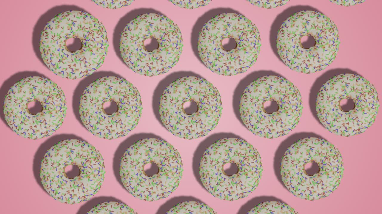 색 초콜릿 글레이즈 도이 분홍색 배경에 나타납니다.