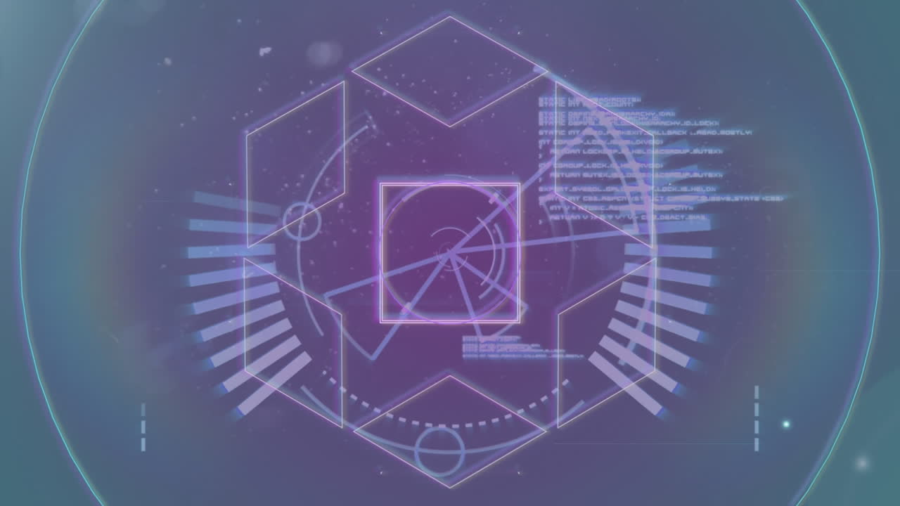 Animation of geometric shapes with black background