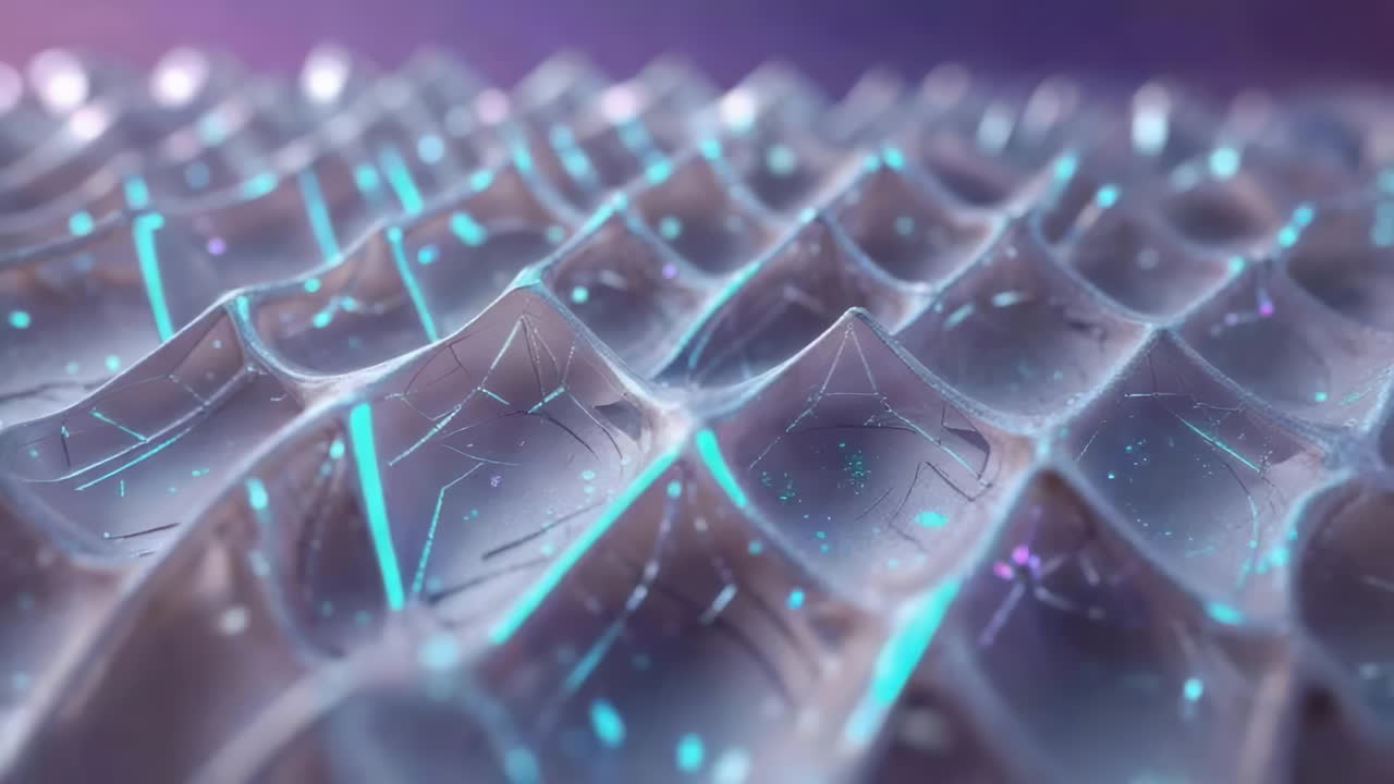 Abstract Futuristic Digital Wave Pattern with Glowing Lines