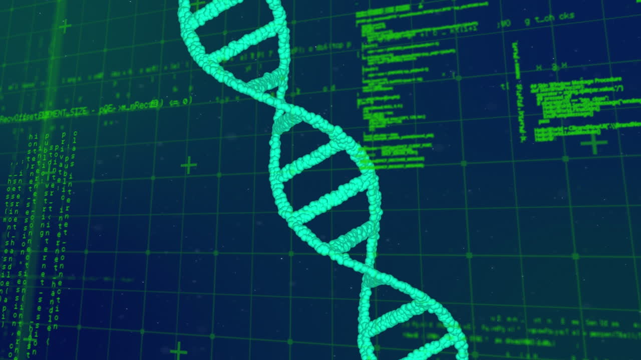 Animation of dna strand spinning and medical data processing