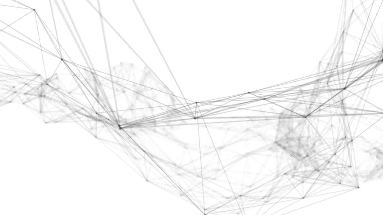 Plexus fantasy abstract technology. Abstract geometric background with moving lines, dots and triangles. Science. Medicine and technology. Loop animations