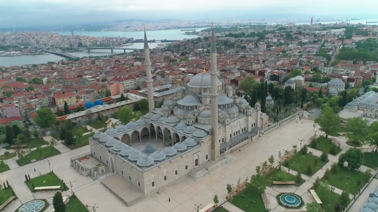 la mezquita fatih, imágenes de aviones no tripulados de estambul, jk01