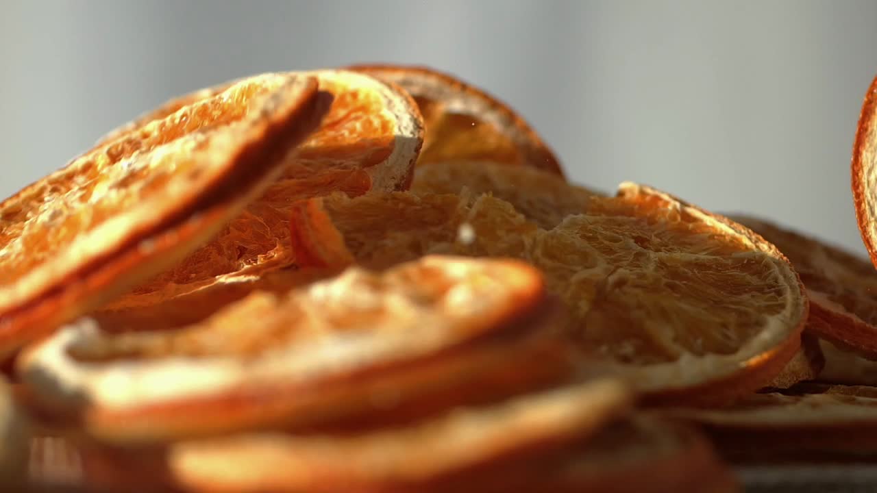 건조 된 오렌지 조각