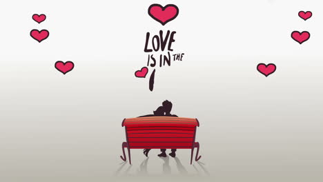 Happy-valentines-day-vector-with-couple-on-a-bench