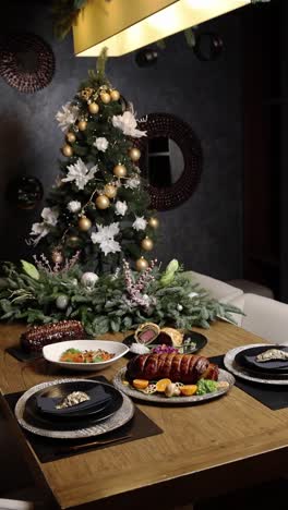 christmas dinner in elegant dining room