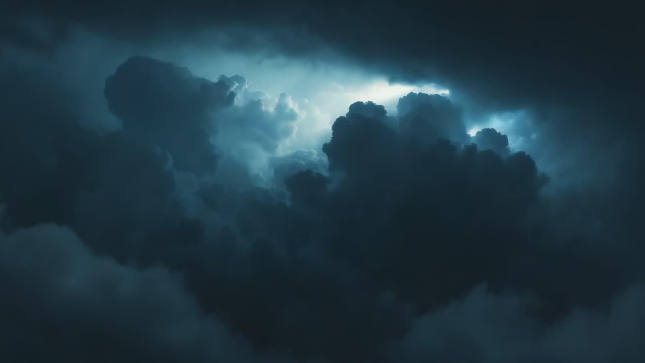Dramatic Lightning Strikes Through Dark Storm Clouds