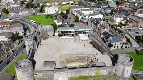 Aerial View of King John&#039;s Castle, Landmark of Limerick City Republic of Ireland