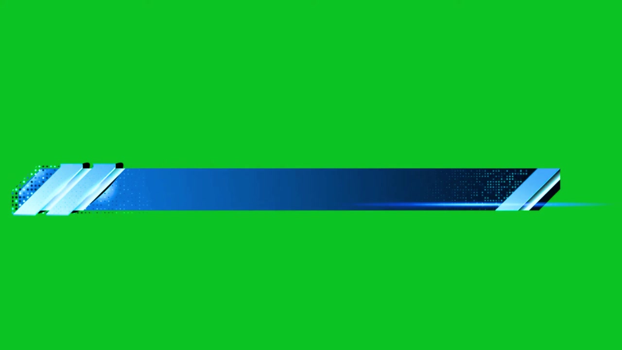 Animated Blue Lower Third Graphic on Green Screen