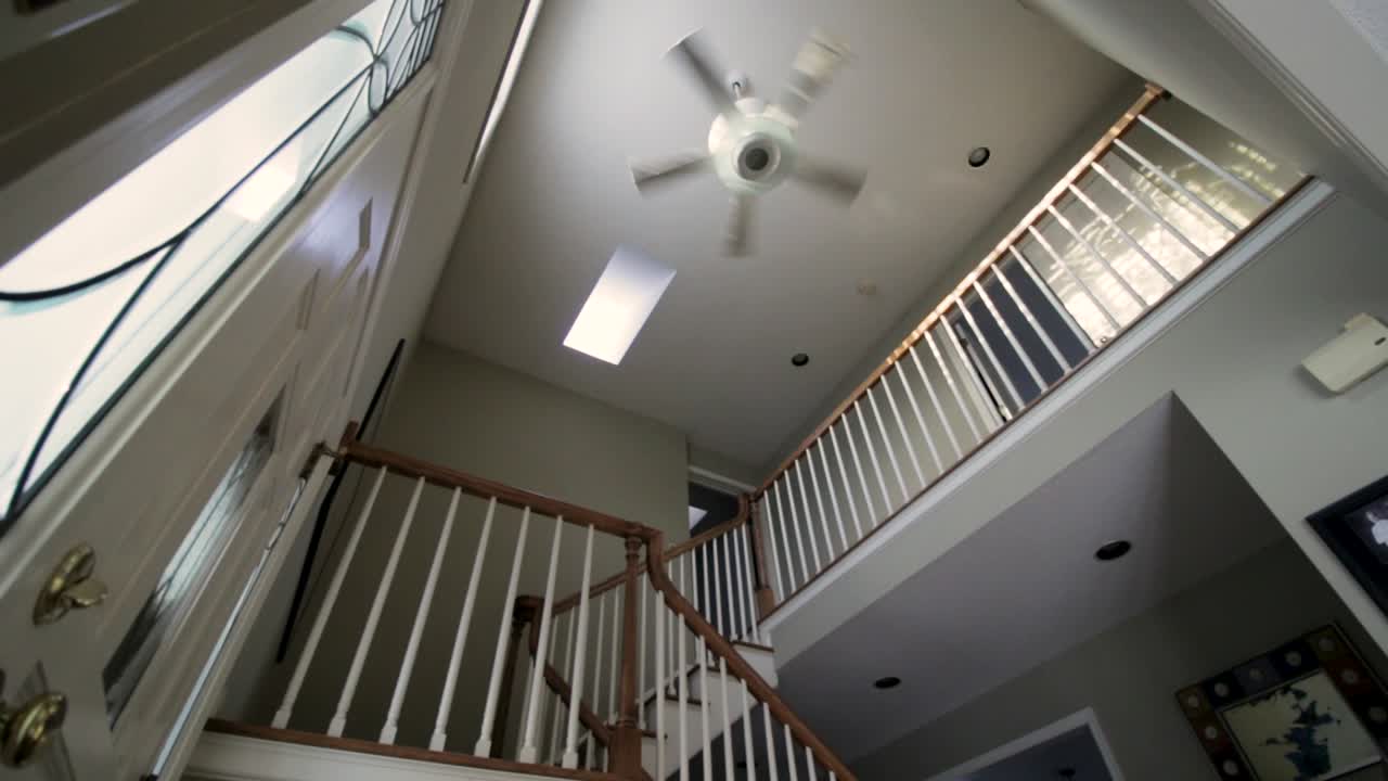 Low angle view of the interior stairwell of a home in Eden Prairie, Minnesota
