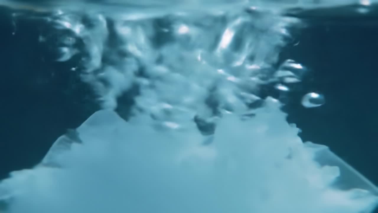 Bubbles and Reflections Under Clear Water in a Serene Pool Setting During Sunny Afternoon