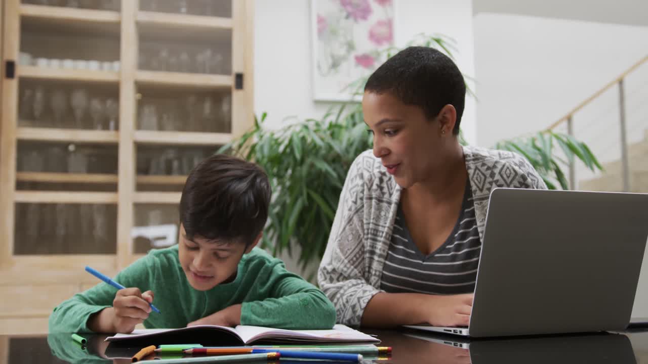 Family enjoying free time at home