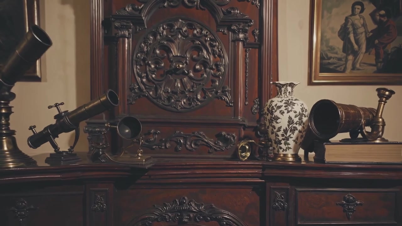 Primo piano di un orologio a pendolo antico in legno finemente decorato