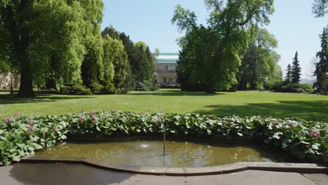 scenic small fountain at the royal garden in prague castle in prague, czech republic