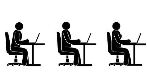 pictogram people sitting at the table with a laptop