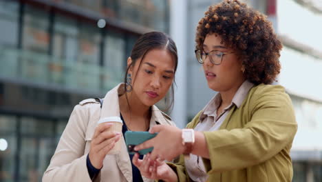 trending, phone and women watch fake news video