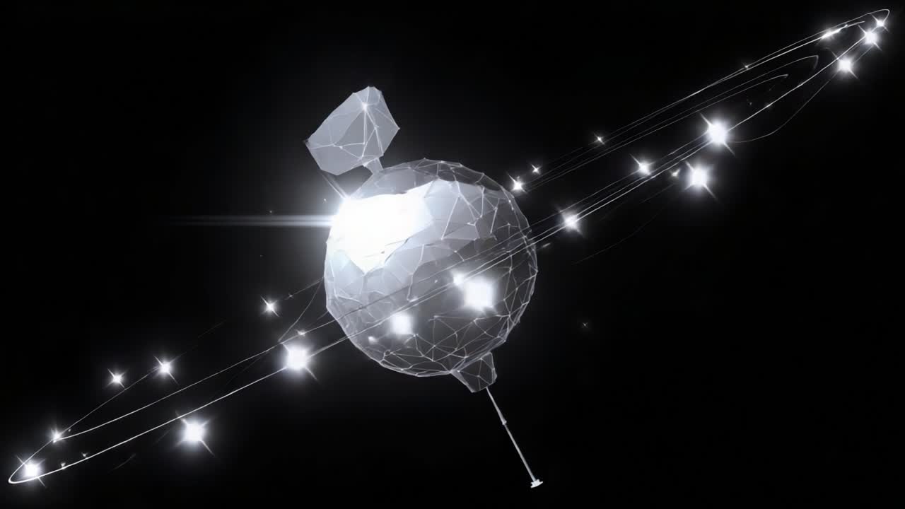 A Stunning Visualization of a Celestial Body with Glowing Rings and Brilliant Stars, Capturing the Beauty of Space and the Wonders of the Universe in a Dynamic Digital Format