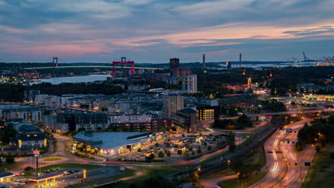 Goteborg-skyline-timelapse-sunset