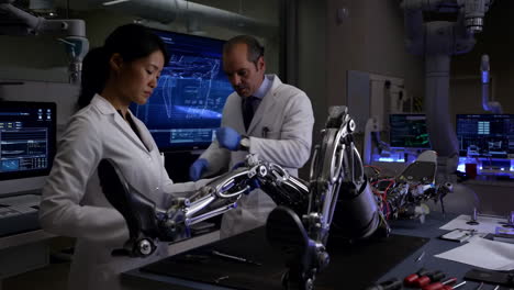 scientists developing advanced robotics in a lab