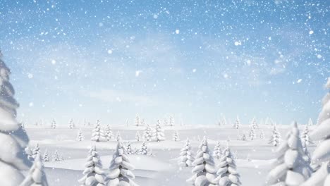 Winterlandschaft-Und-Fallender-Schnee