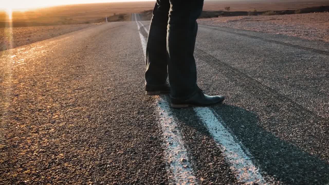 Low angle of a person walking