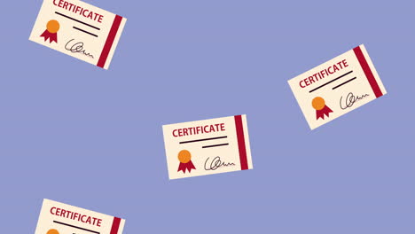 animación de graduación con certificados