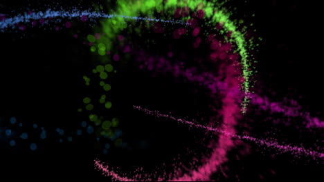 animación de formas coloridas que se mueven sobre un fondo negro