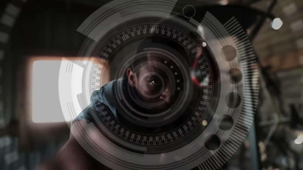 animación del procesamiento de datos con el puñetazo del boxeador masculino