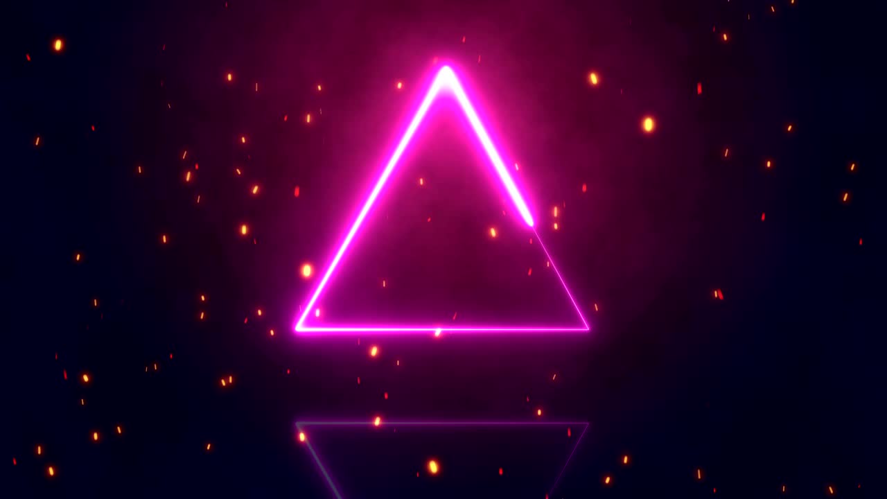 animación de líneas de neón brillantes triángulos de fondo. bucle sin costuras
