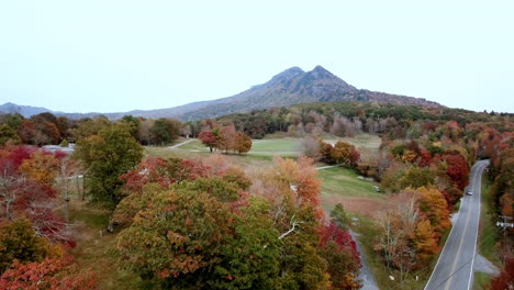 Grandfather-Mountain-NC,-Grandfather-Mountain-North-Carolina-with-McRae-Meadows-in-Foreground-Aerial