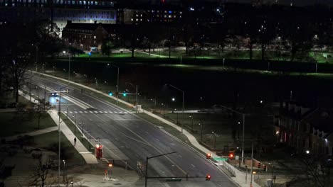 Car-driving-at-night-by-itself-with-no-traffic-in-Maryland