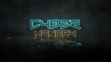Cyber-Monday-with-neon-light-in-dark-city