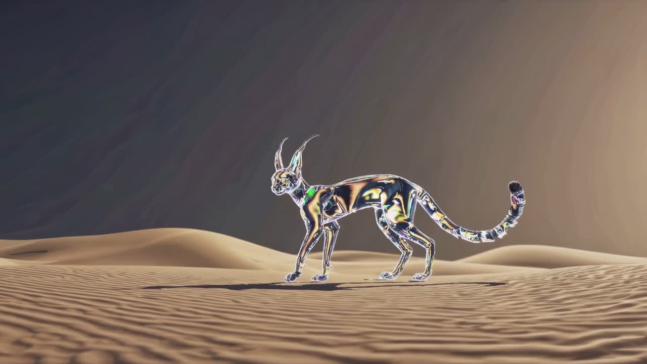 Caracal in a Desert Landscape