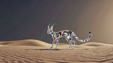 caracal in a desert landscape