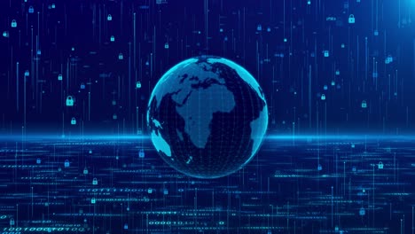 3d futuristic rotating world globe in particles or small dots modern technology background for
