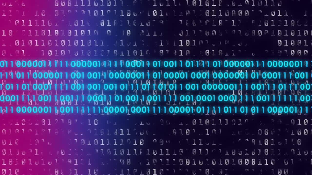 Animation of digital data processing over binary coding